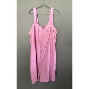 J.Crew Women's Relaxed Linen Pink Romper - 3X
